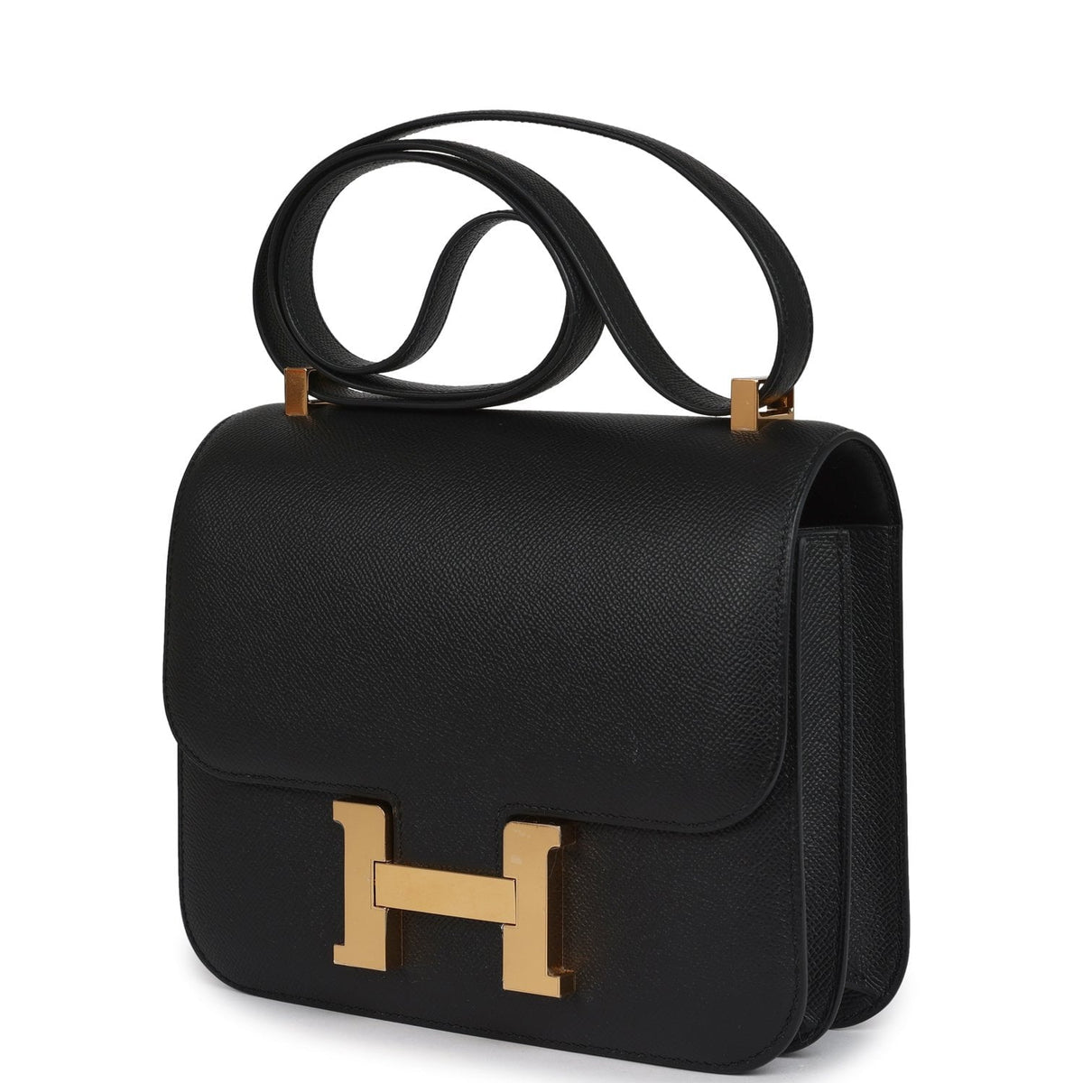 Pre-owned Hermes Constance 24 Black Epsom Gold Hardware