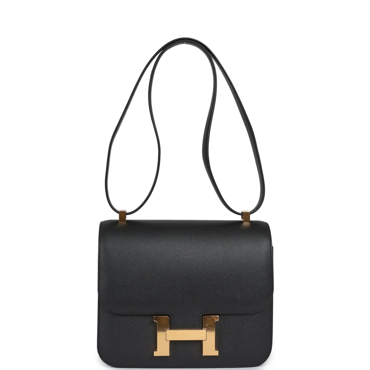 Pre-owned Hermes Constance 24 Black Epsom Gold Hardware