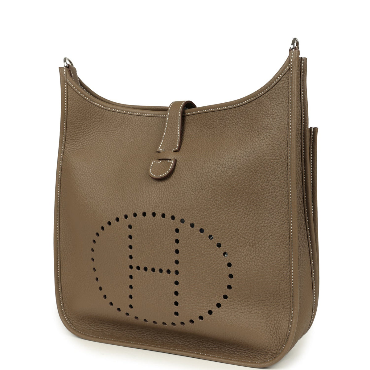 Hermes Evelyne III GM Etoupe Clemence Palladium Hardware