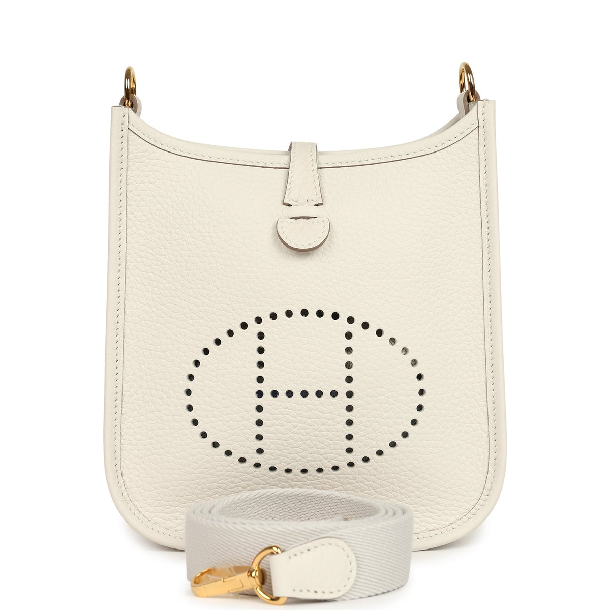 Hermes Evelyne TPM Gris Pale Clemence Gold Hardware