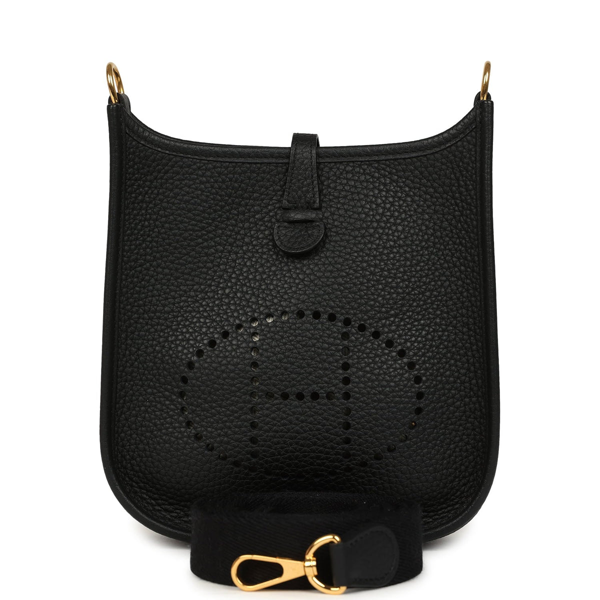Pre-owned Hermes Evelyne TPM Black Clemence Gold Hardware