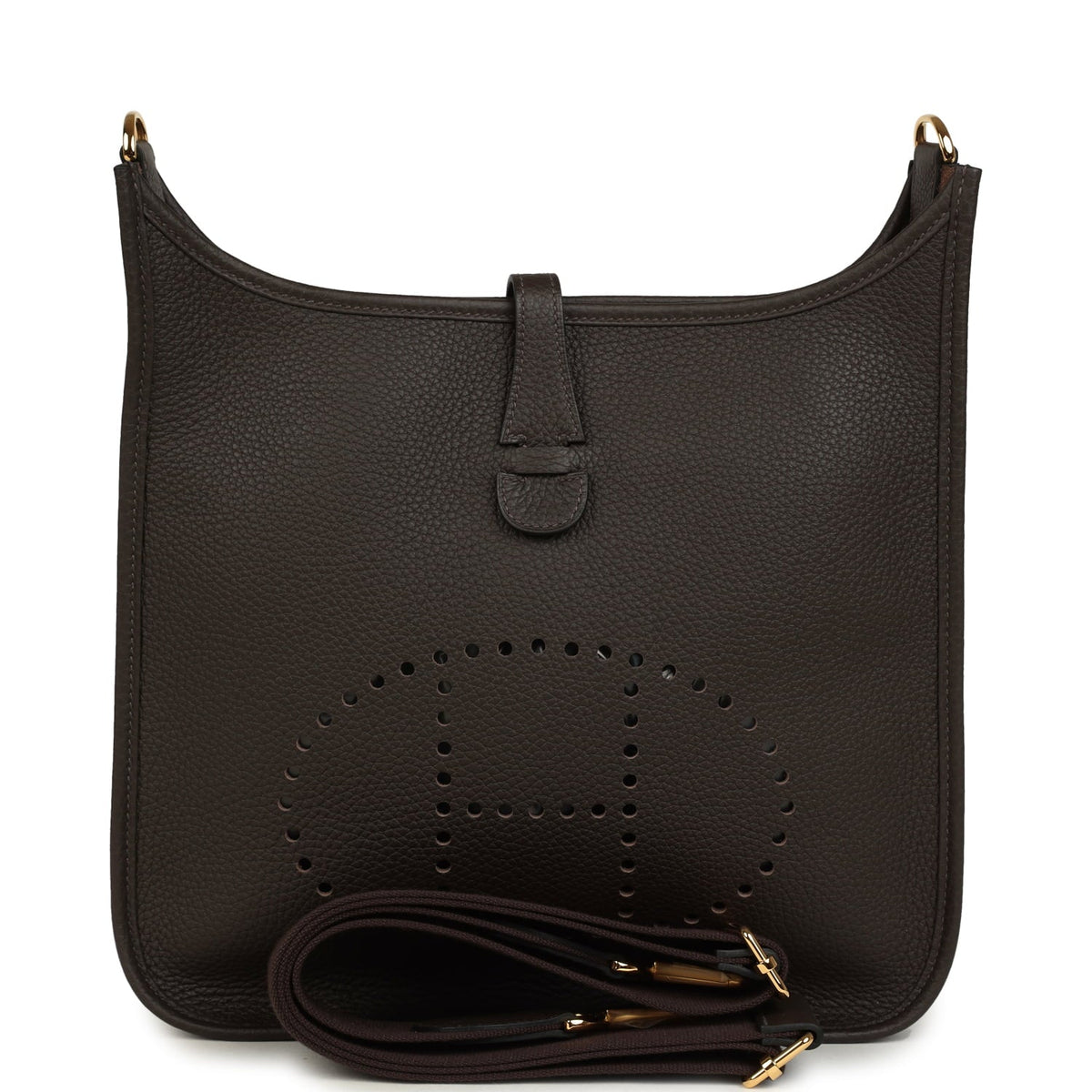 Hermes Evelyne III PM Ebene Clemence Gold Hardware