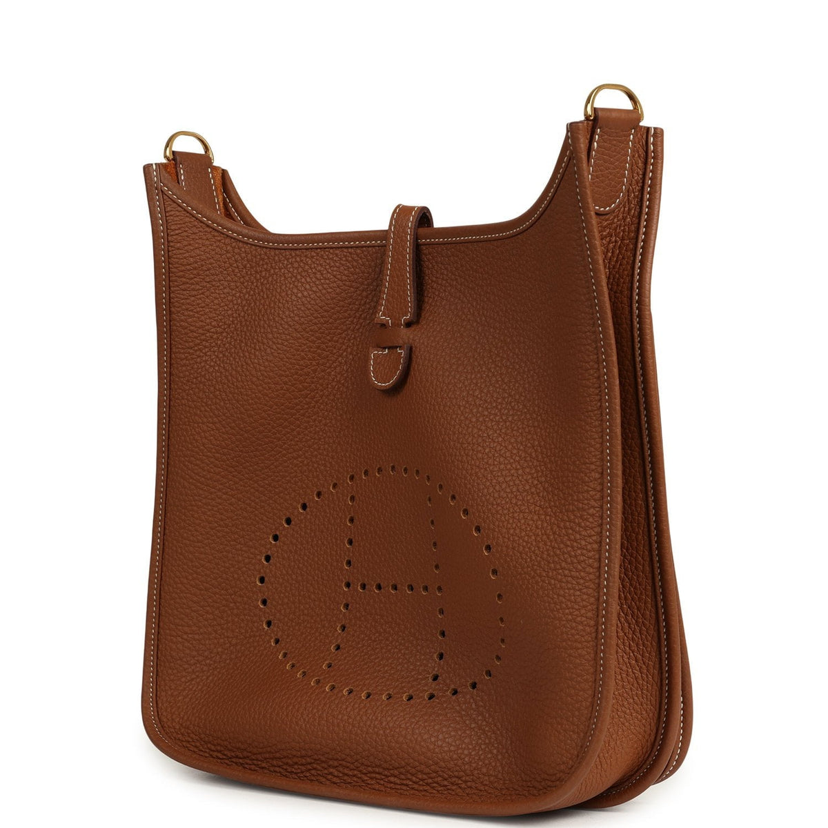 Pre-owned Hermes Evelyne III PM Gold Clemence Gold Hardware