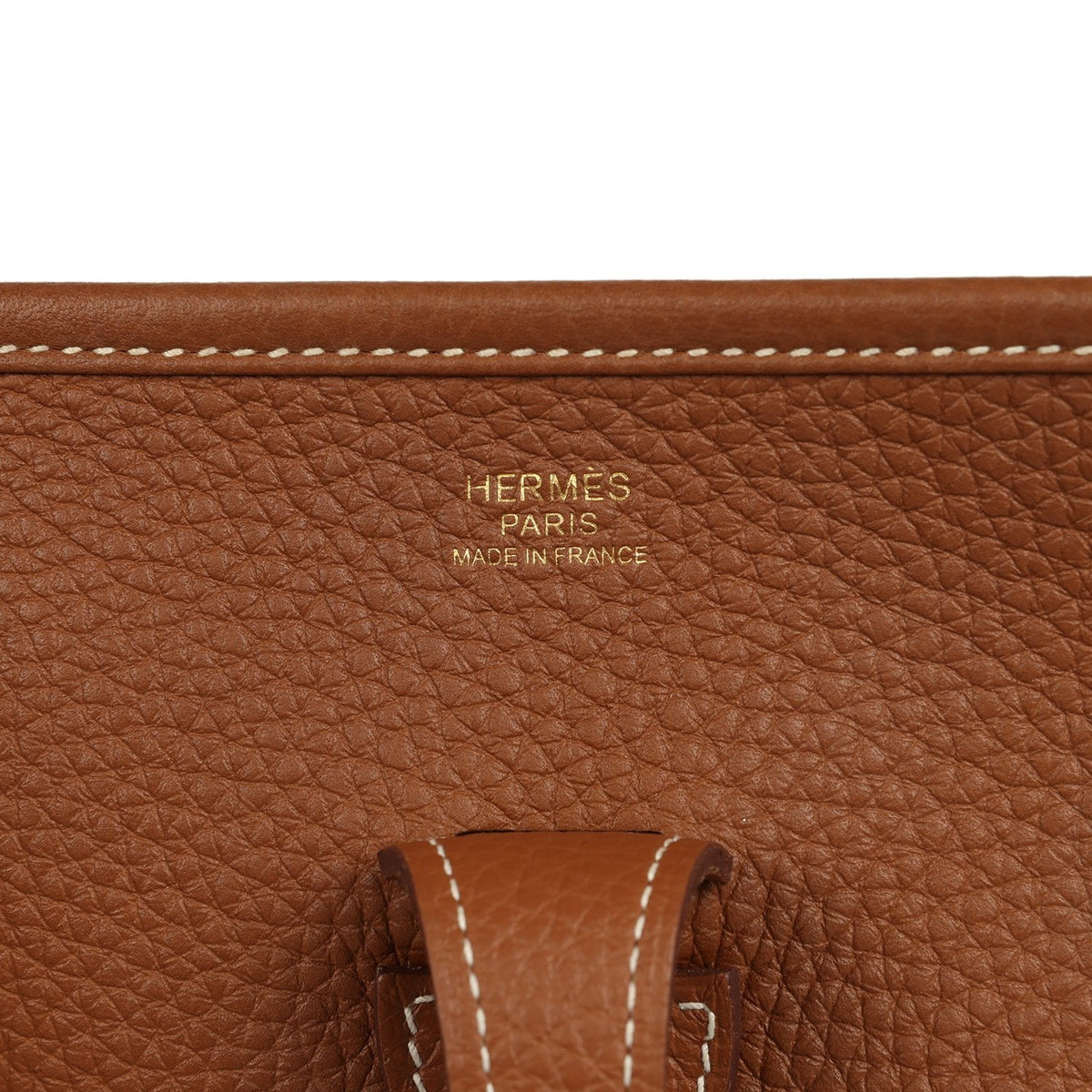 Pre-owned Hermes Evelyne III PM Gold Clemence Gold Hardware