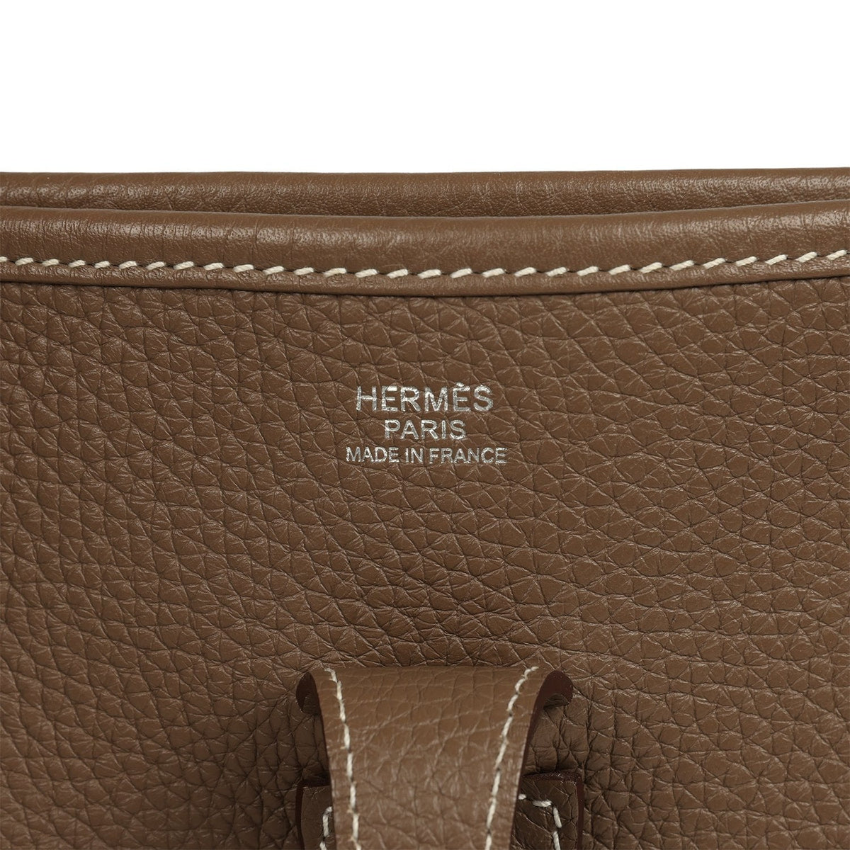 Pre-owned Hermes Evelyne III PM Etoupe Clemence Palladium Hardware