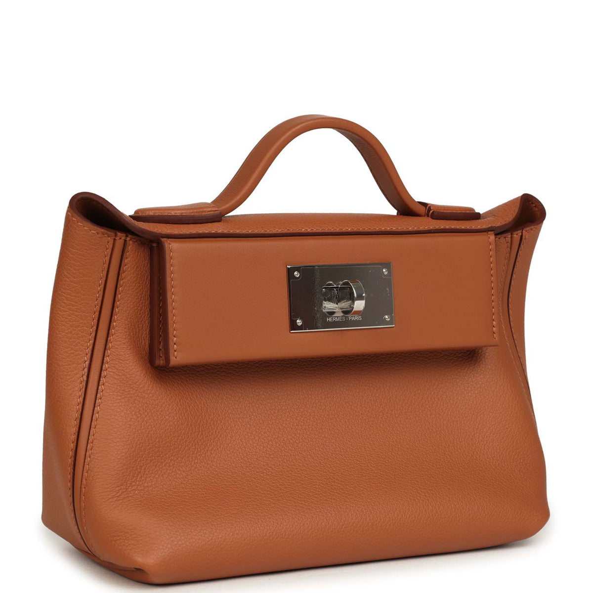 Hermes Mini 24/24 Bag Gold Evercolor and Swift Palladium Hardware