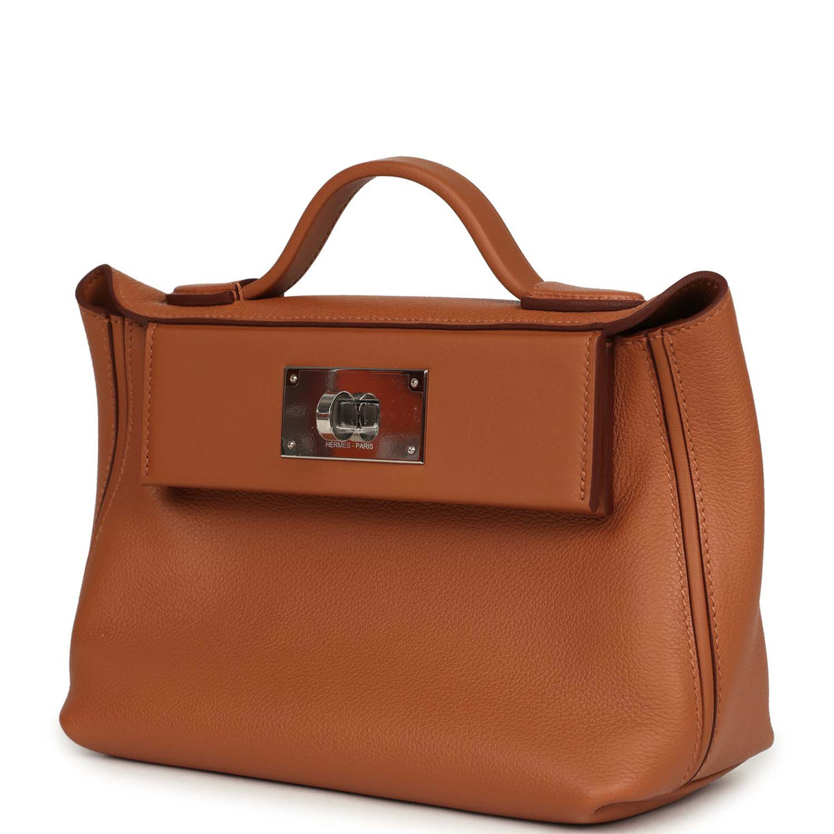 Hermes Mini 24/24 Bag Gold Evercolor and Swift Palladium Hardware