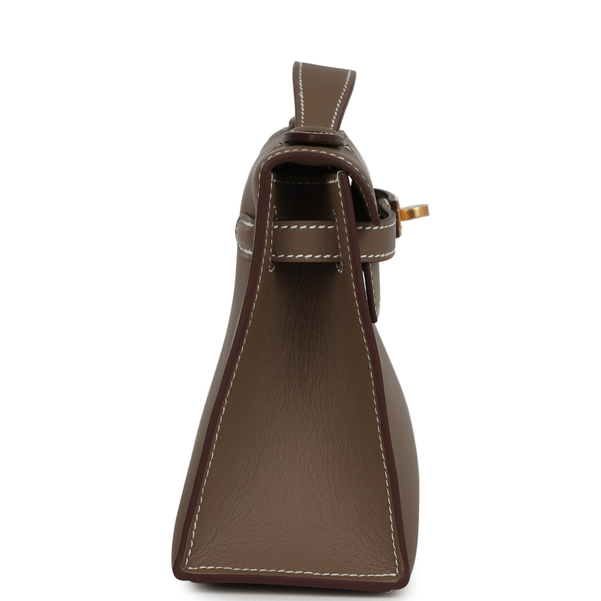 Hermes Kelly Pochette Etoupe Swift Gold Hardware