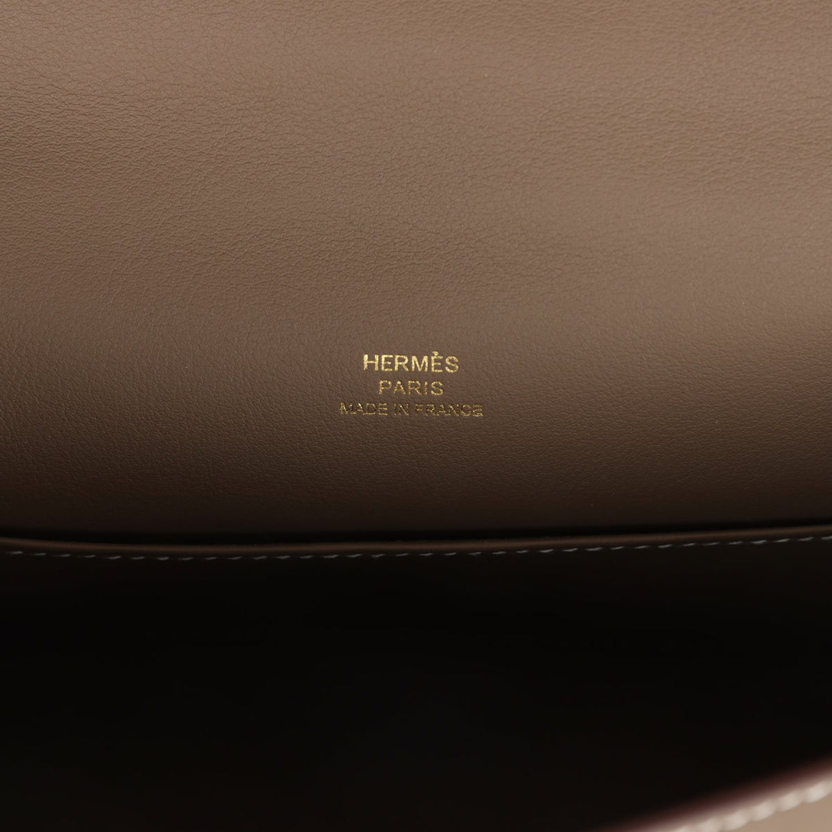 Hermes Kelly Pochette Etoupe Swift Gold Hardware