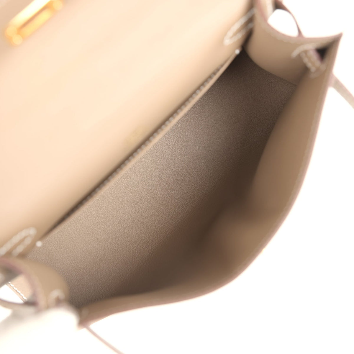 Hermes Kelly Pochette Etoupe Swift Gold Hardware