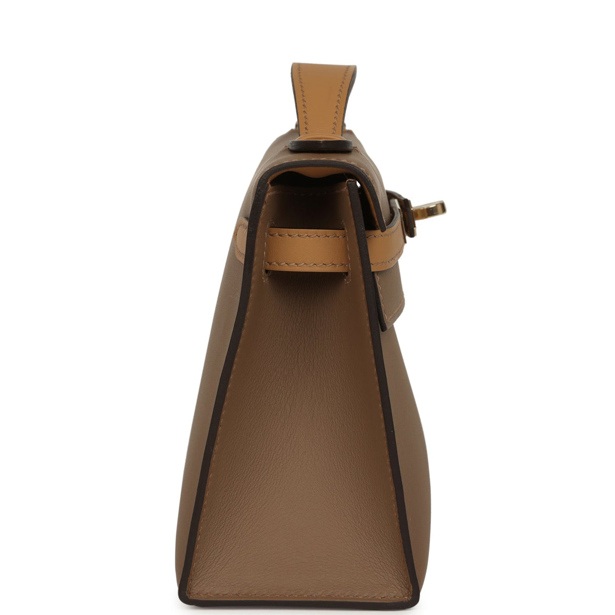 Hermes Special Order (HSS) Kelly Pochette Beige De Weimar, Biscuit Swift Permabrass Hardware