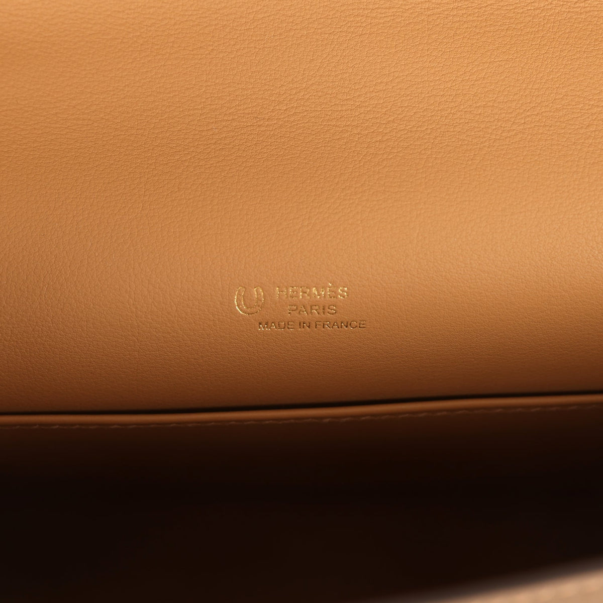 Hermes Special Order (HSS) Kelly Pochette Beige De Weimar, Biscuit Swift Permabrass Hardware
