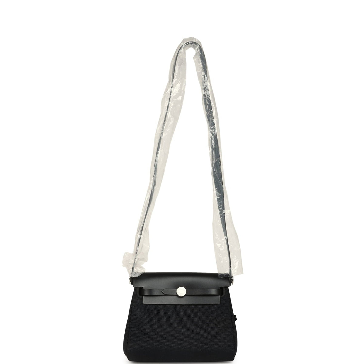 Hermes Herbag Zip 20 Mini Black Toile Militaire Canvas and Vache Hunter Palladium Hardware