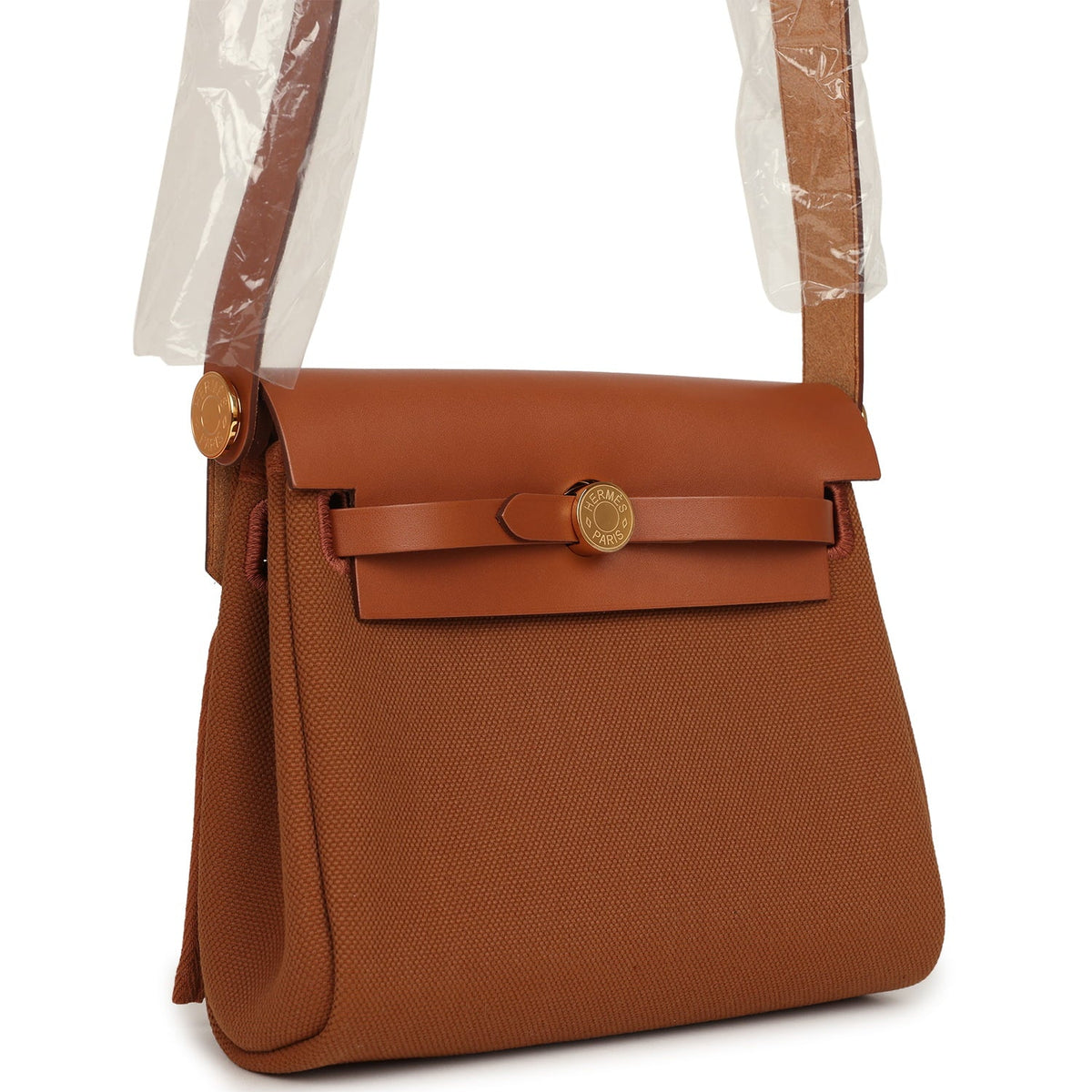 Hermes Herbag Zip 20 Mini Fauve Toile H Canvas and Vache Hunter Gold Hardware