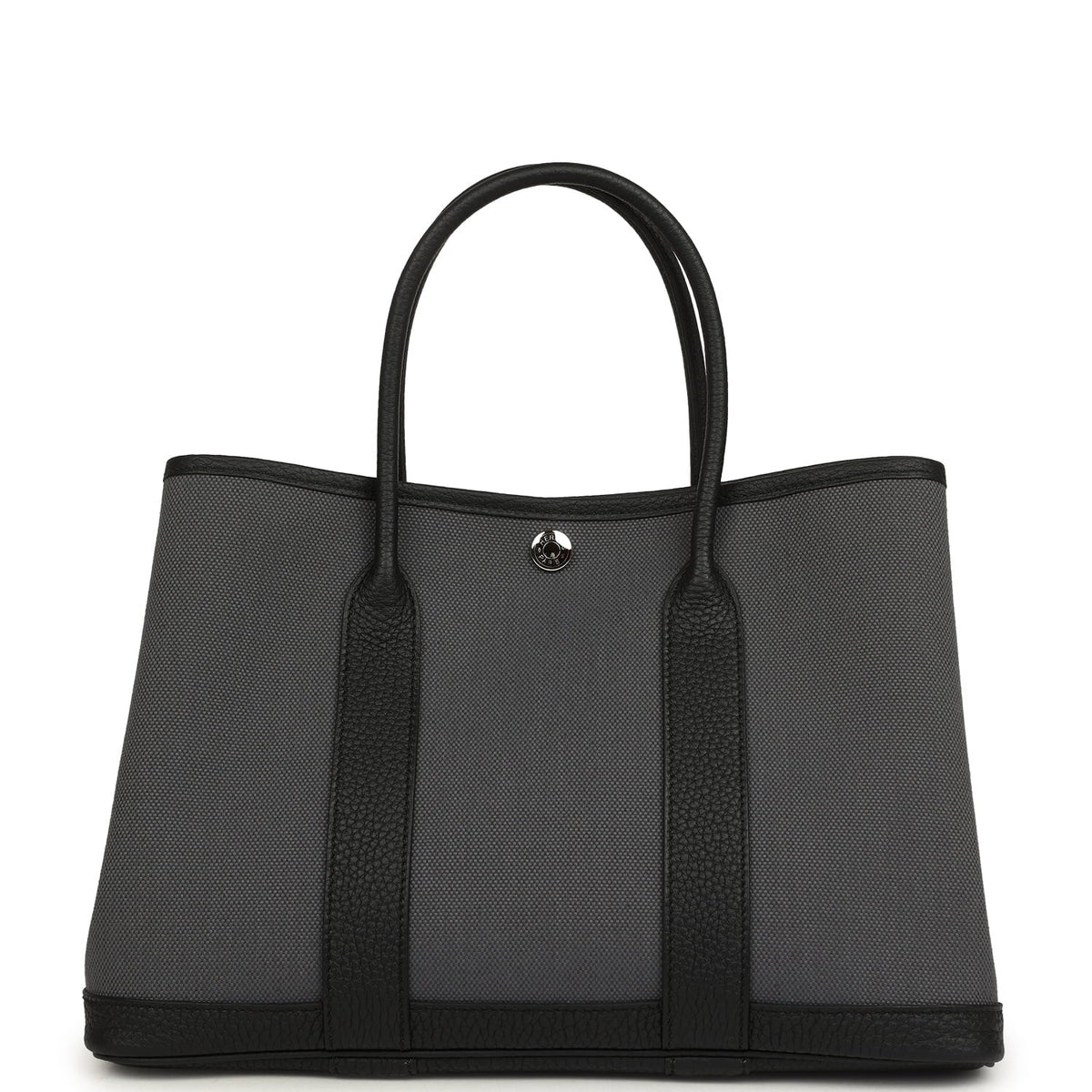 Hermes Garden Party 30 Ardoise Toile and Black Negonda Palladium Hardware