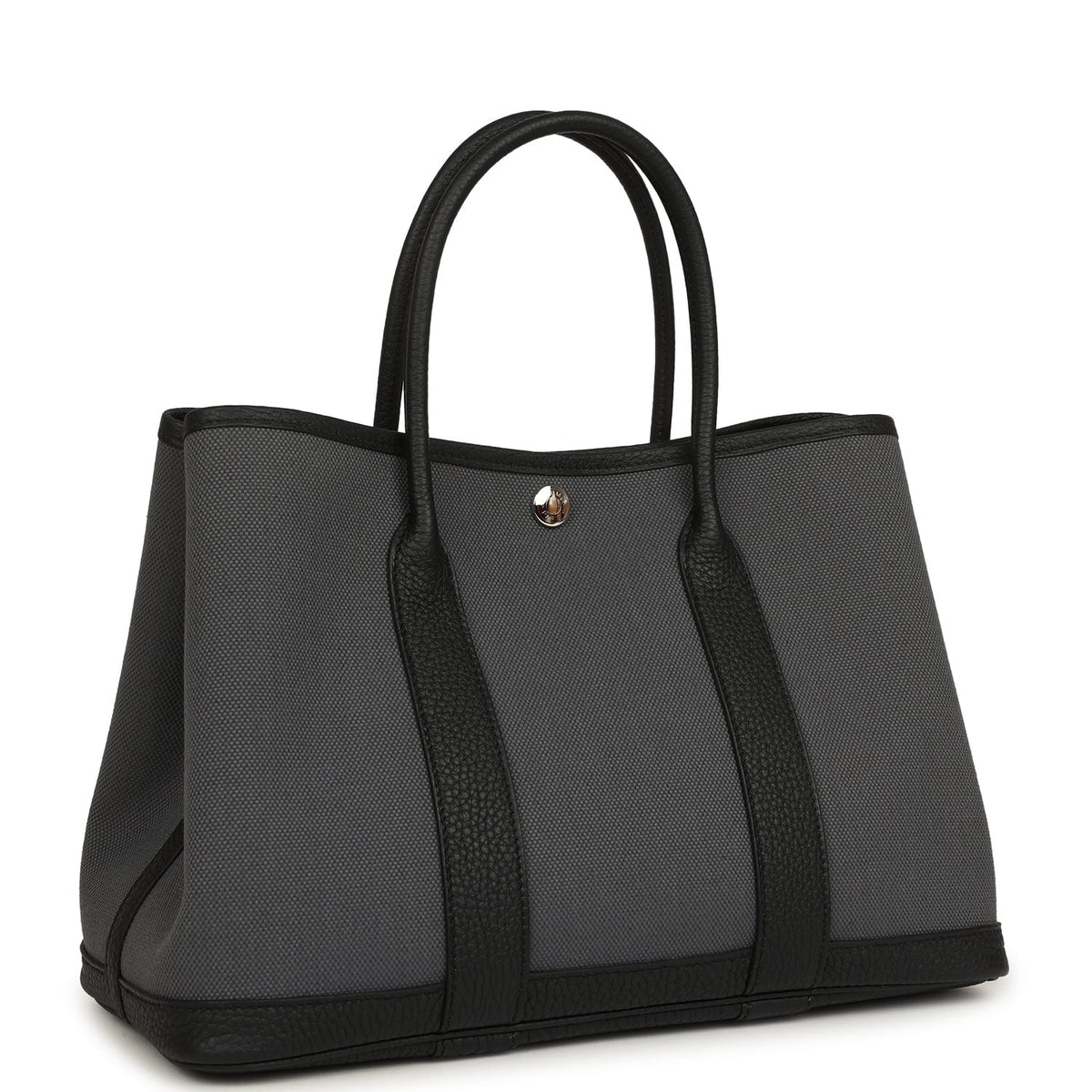 Hermes Garden Party 30 Ardoise Toile and Black Negonda Palladium Hardware