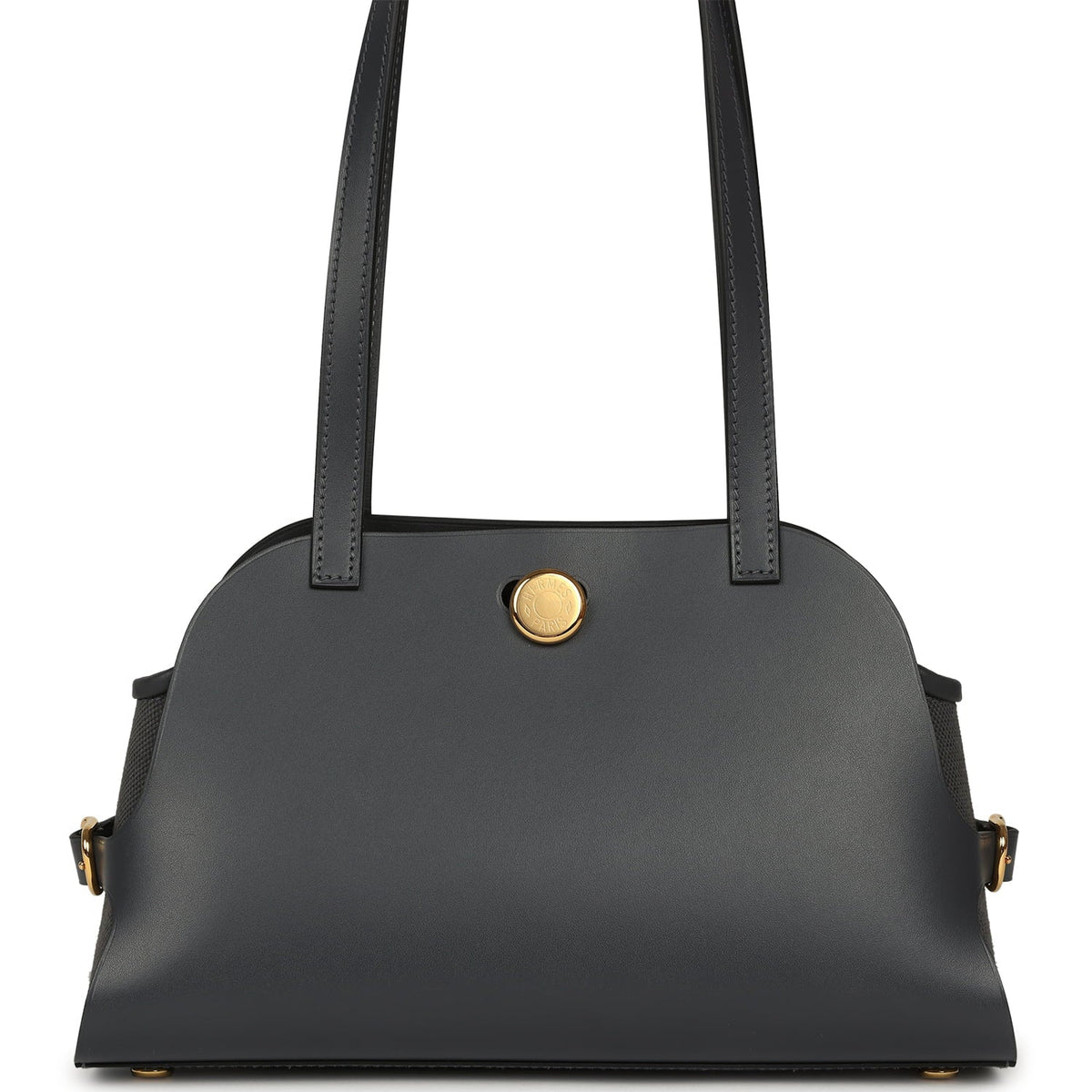 Hermes Tablier Sellier Ardoise Vache Hunter, Swift and Toile Militaire Palladium Hardware