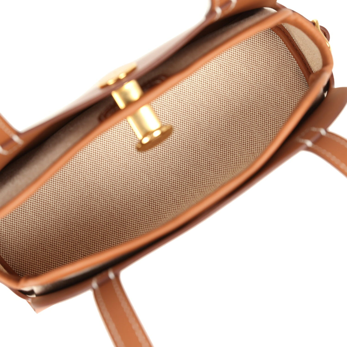 Hermes Tablier Sellier Fauve Vache Hunter, Gold, Ecru-Beige Swift and Toile H Gold Hardware