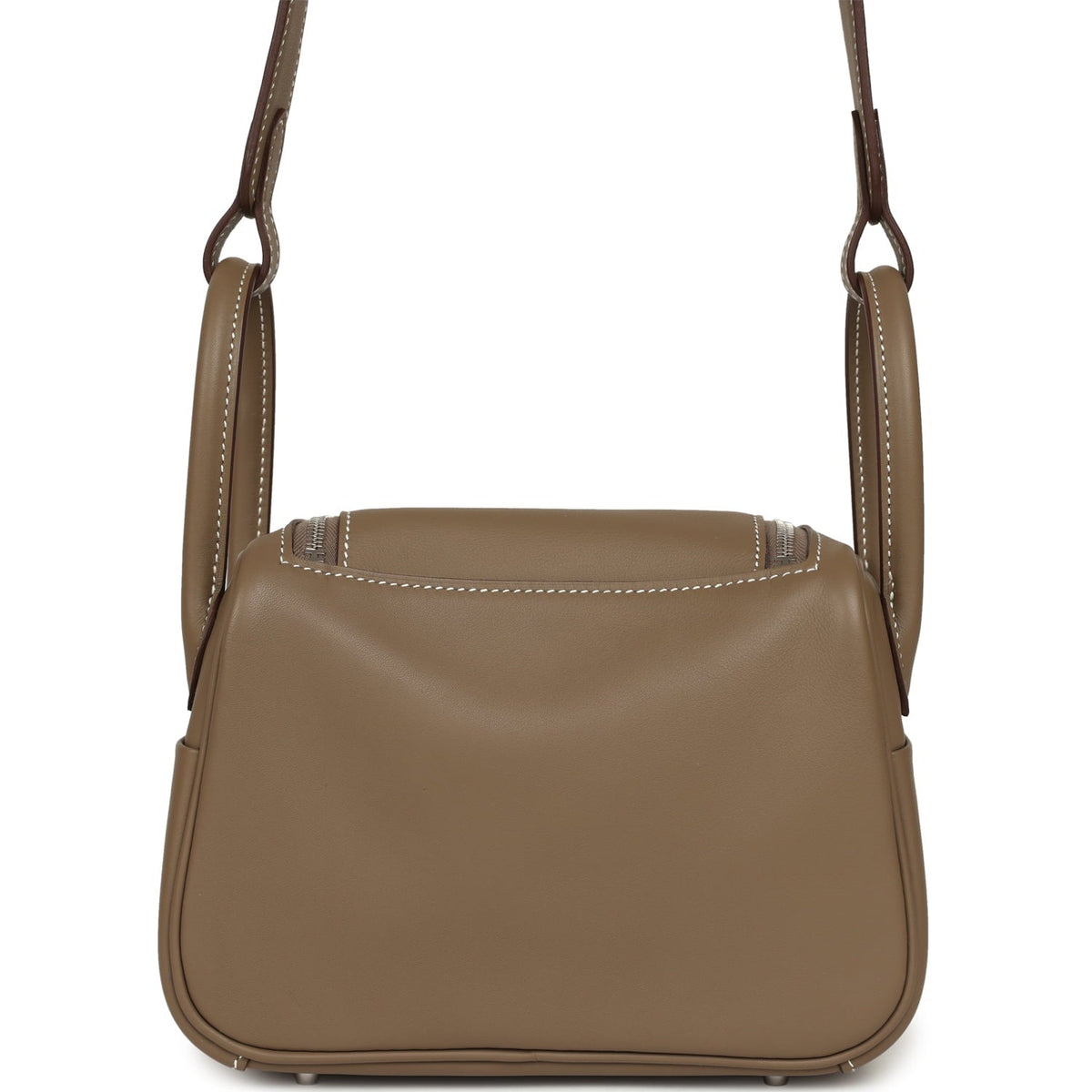 Hermes Mini Lindy II Etoupe Swift Palladium Hardware