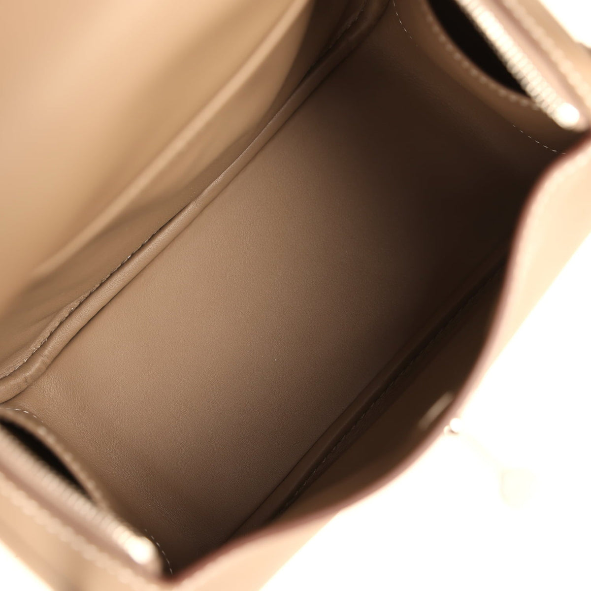 Hermes Mini Lindy II Etoupe Swift Palladium Hardware