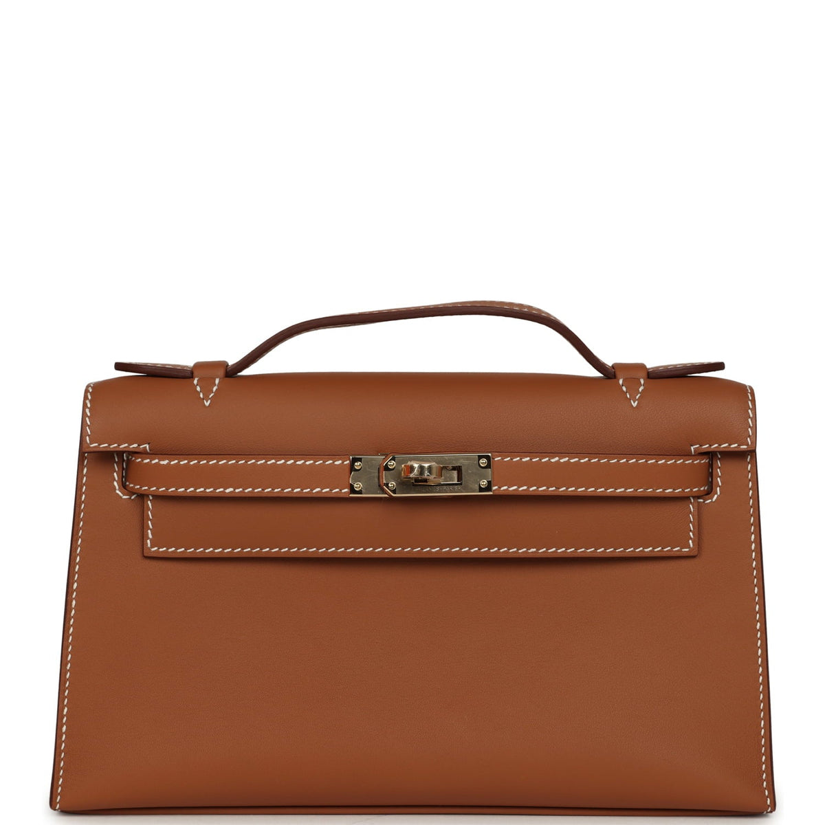 Hermes Special Order (HSS) Kelly Pochette Gold Verso Swift Permabrass Hardware