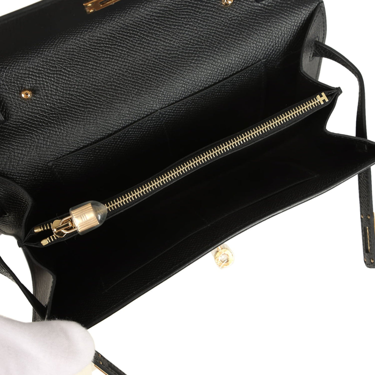 Hermes Kelly Wallet To Go Black Epsom Gold Hardware