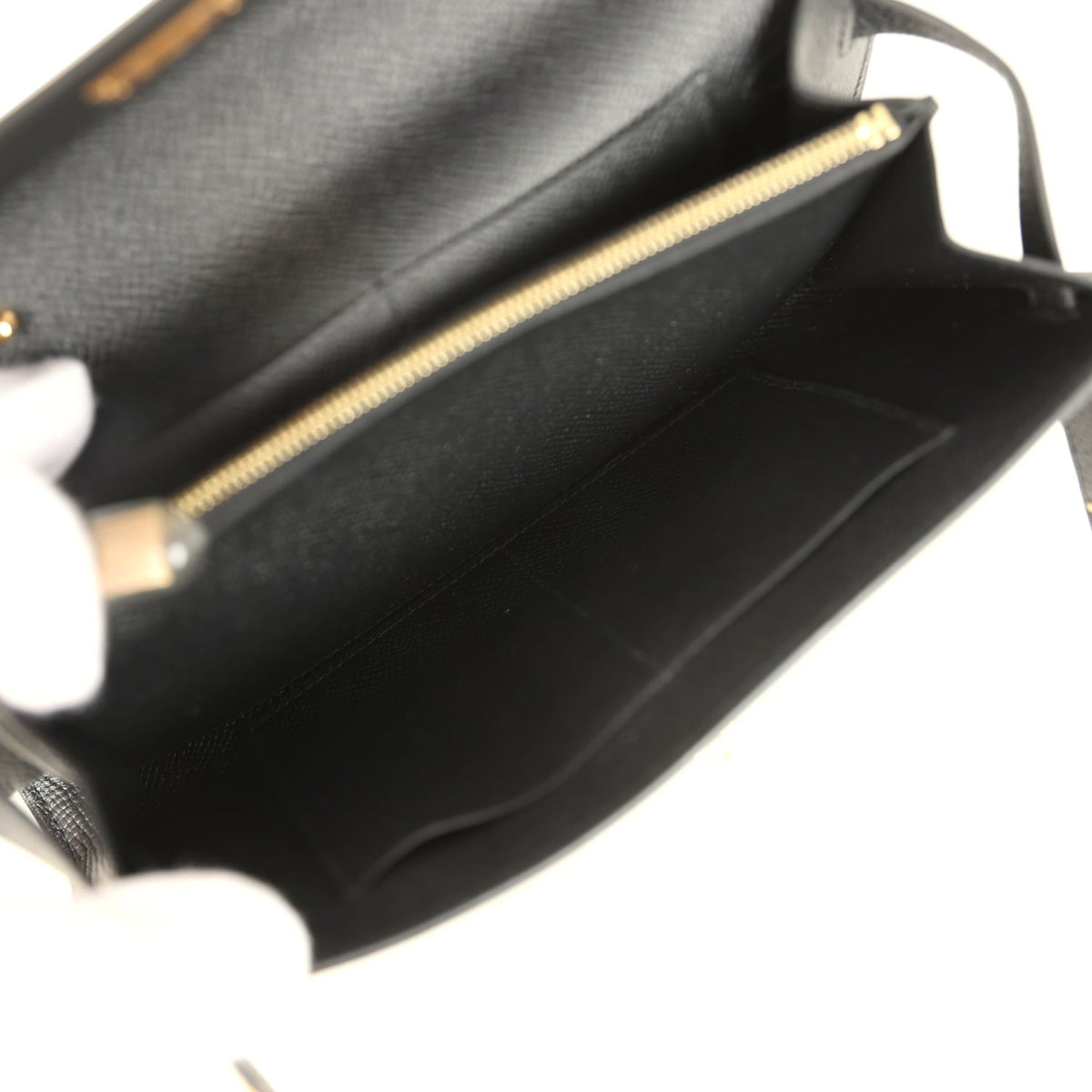 Hermes Kelly Wallet To Go Black Epsom Gold Hardware