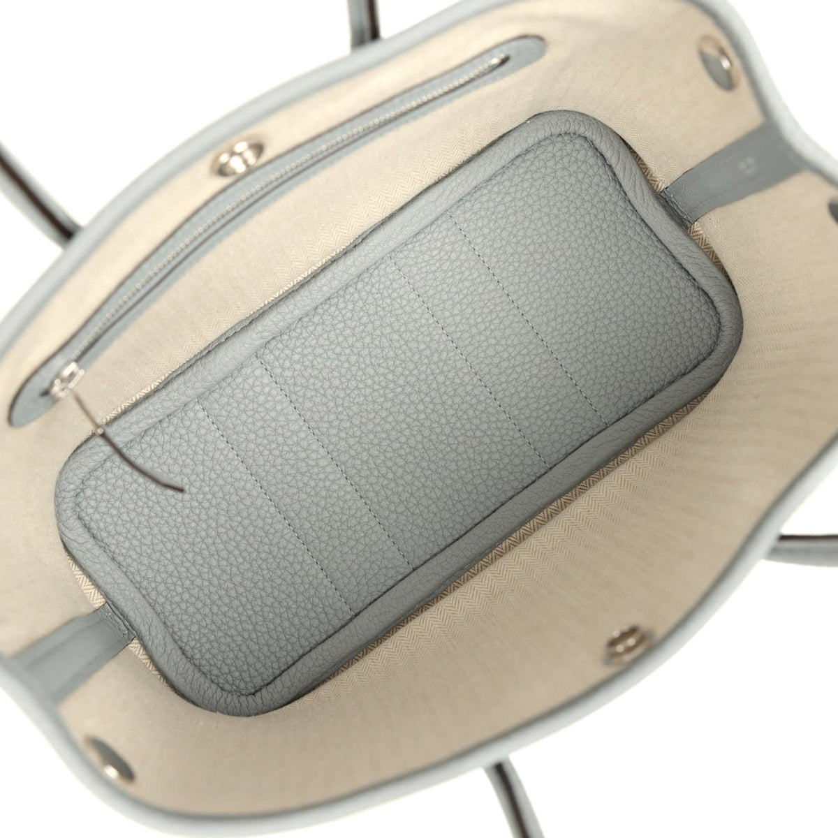 Hermes Garden Party Neo 23 Gris Pantin Negonda Palladium Hardware