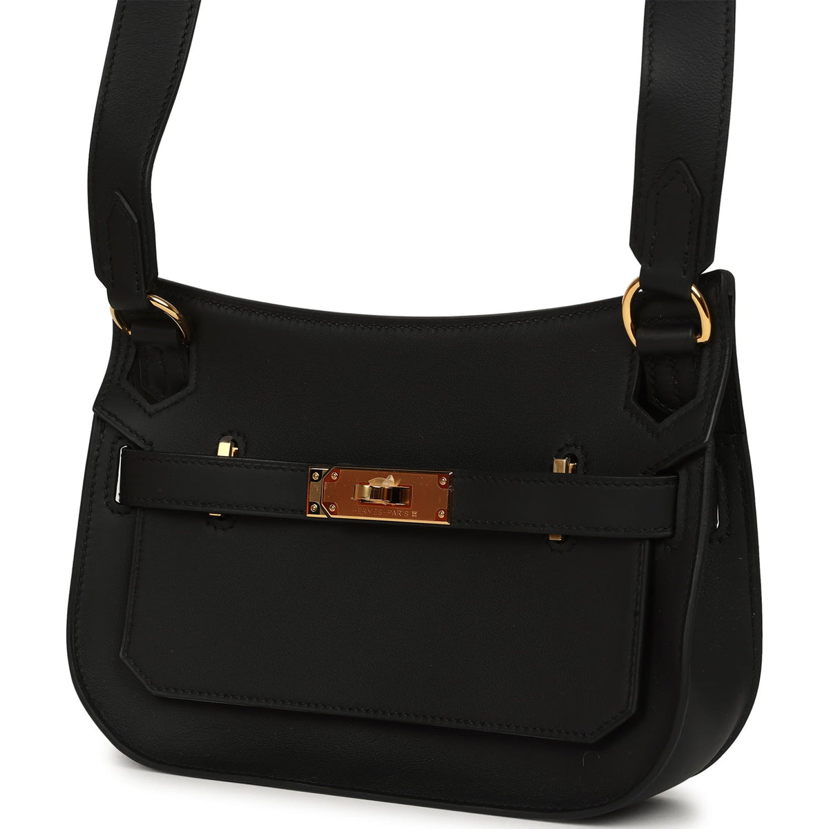 Hermes Mini Jypsiere Black Swift Gold Hardware