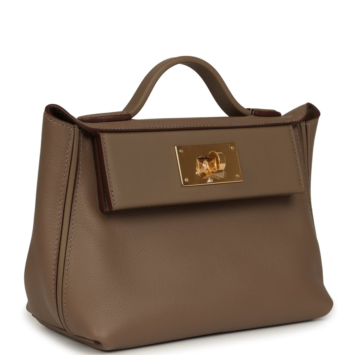 Hermes Mini 24/24 Bag Etoupe Evercolor and Swift Gold Hardware