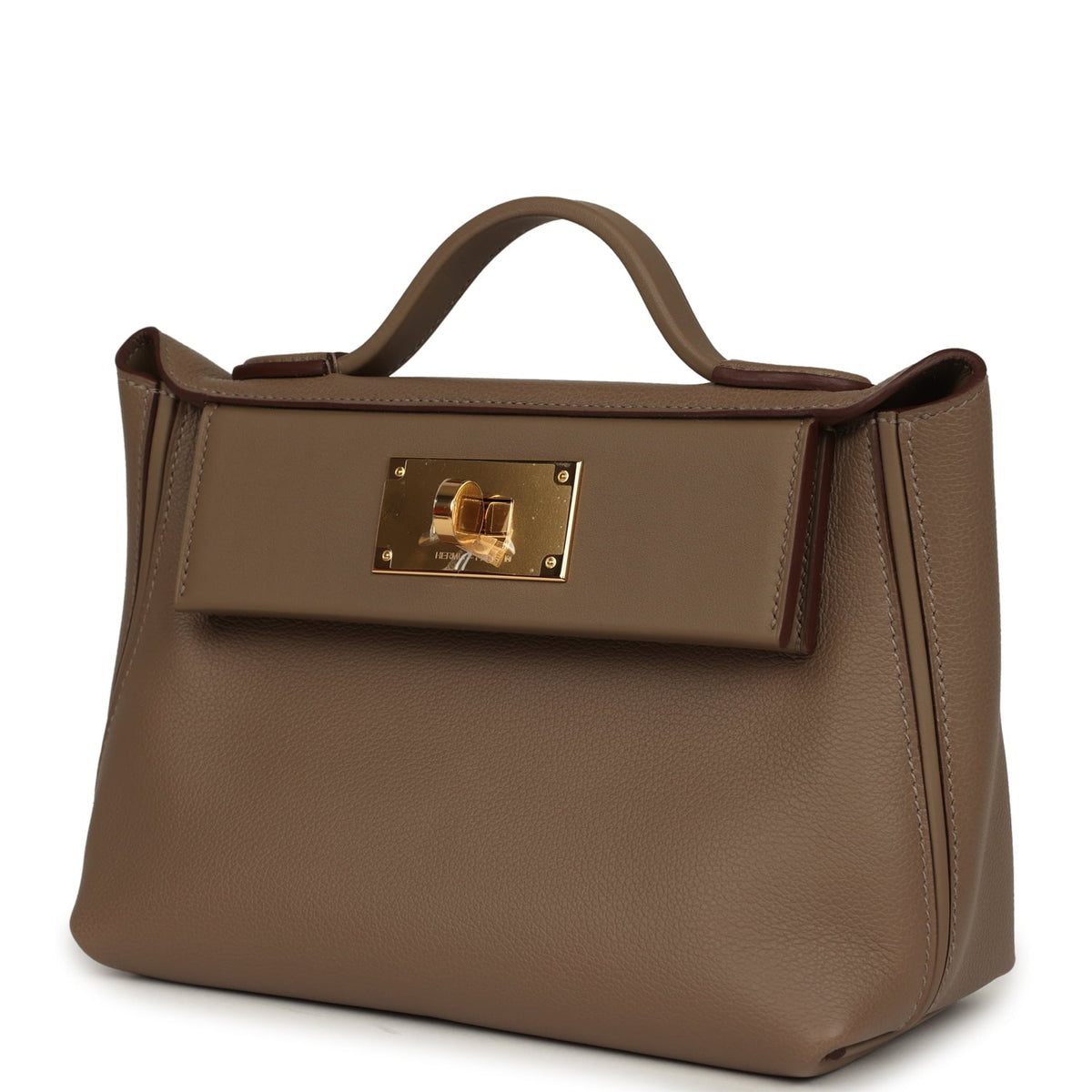 Hermes Mini 24/24 Bag Etoupe Evercolor and Swift Gold Hardware