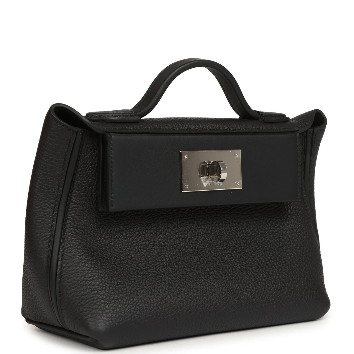 Hermes Mini 24/24 Bag Black Togo, Swift Palladium Hardware