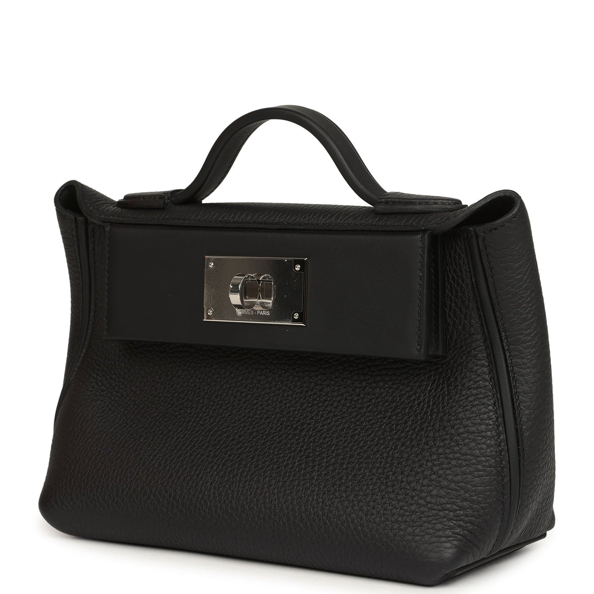 Hermes Mini 24/24 Bag Black Togo, Swift Palladium Hardware