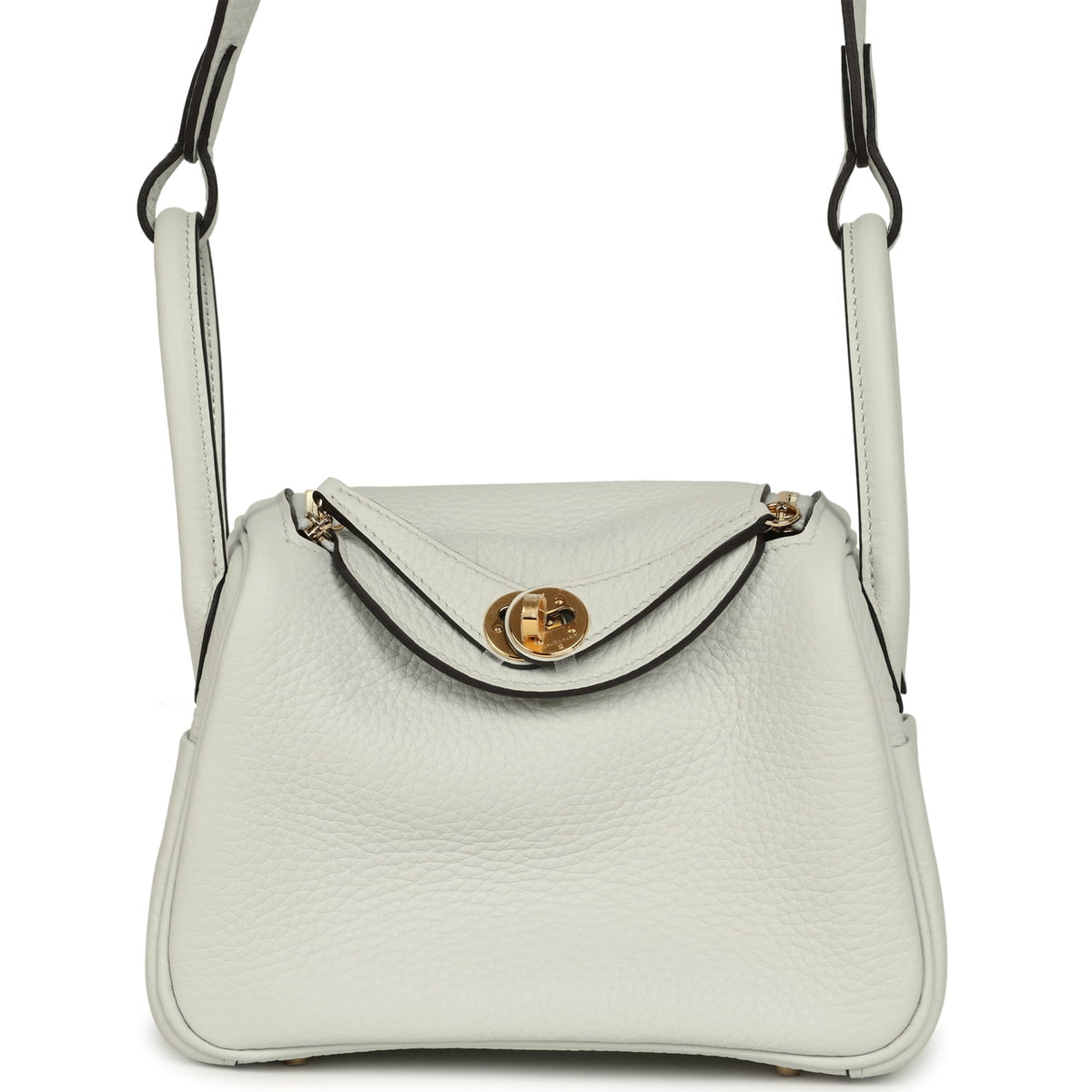 Hermes Mini Lindy II Gris Platine Clemence Gold Hardware