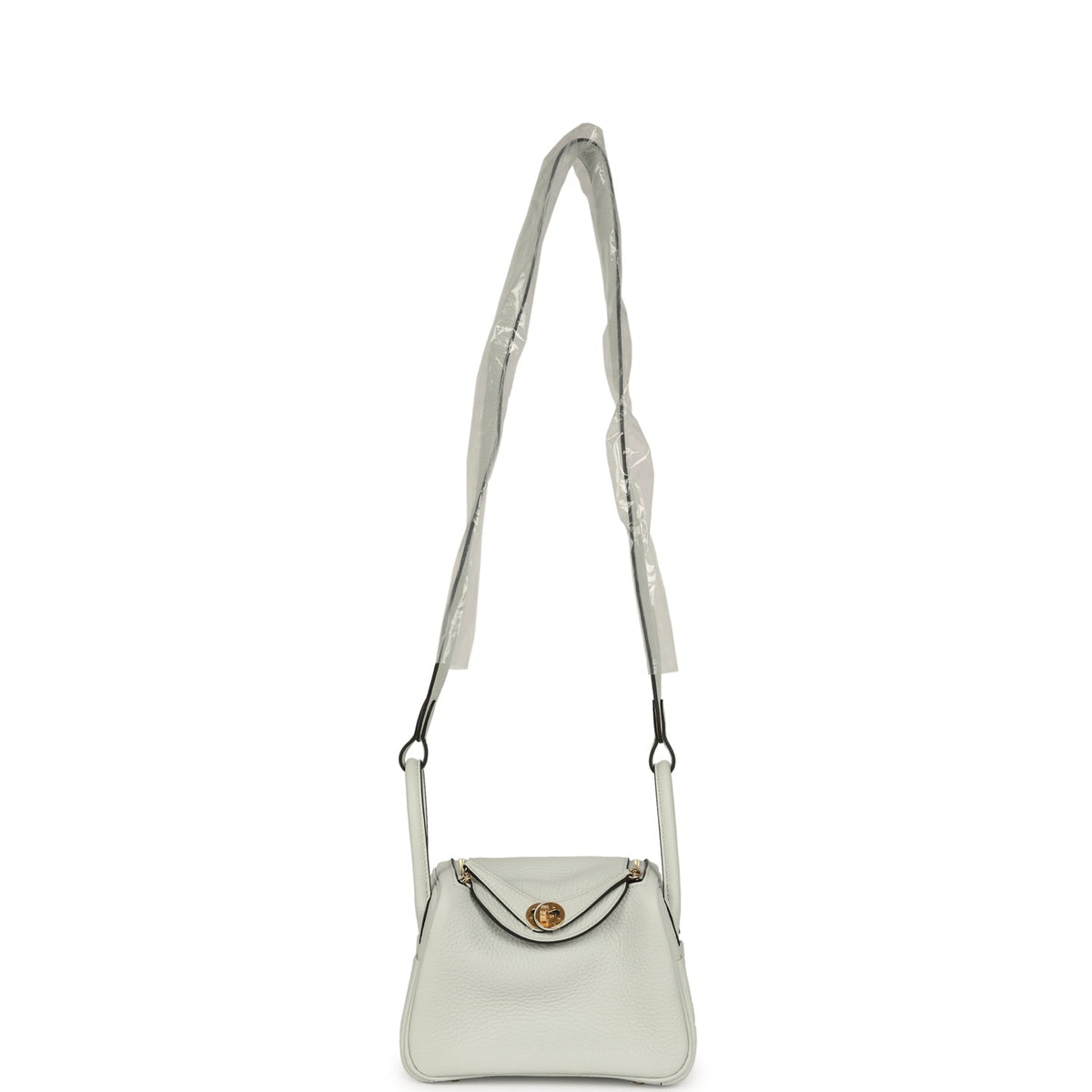 Hermes Mini Lindy II Gris Platine Clemence Gold Hardware