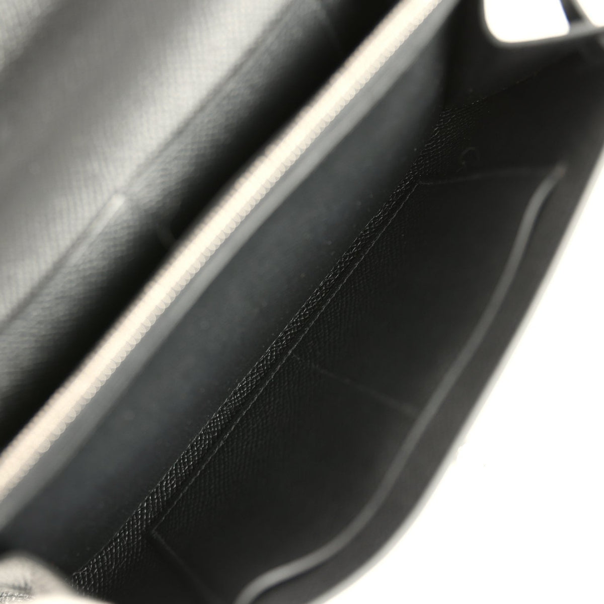 Pre-owned Hermes Kelly Wallet To Go Black Epsom Palladium Hardware