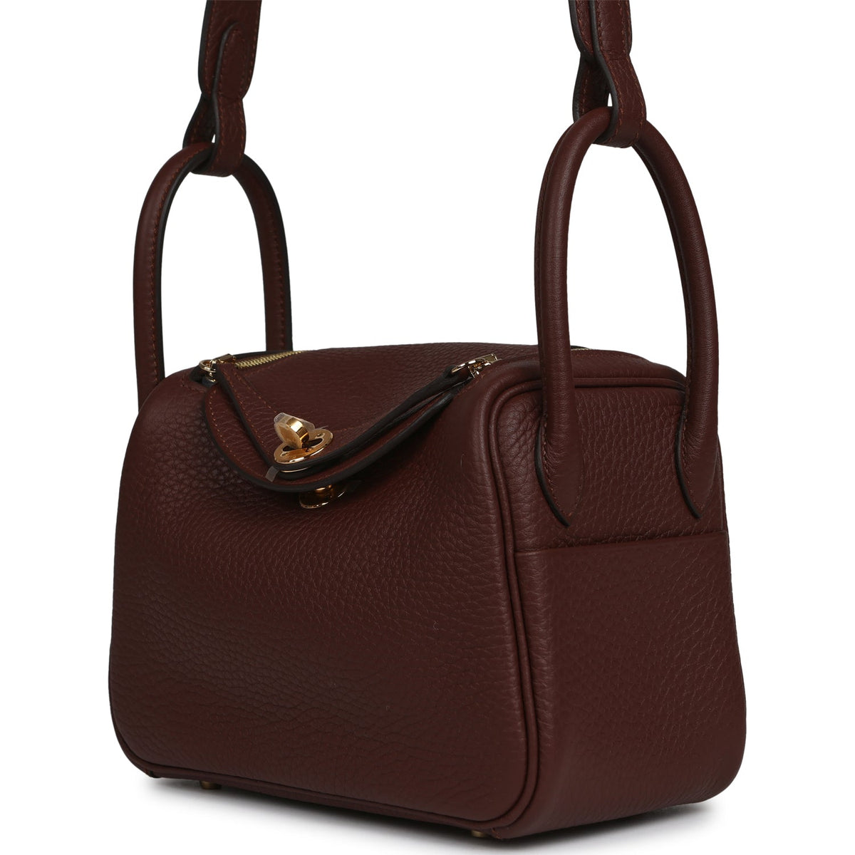 Hermes Mini Lindy II Terre Clemence Gold Hardware