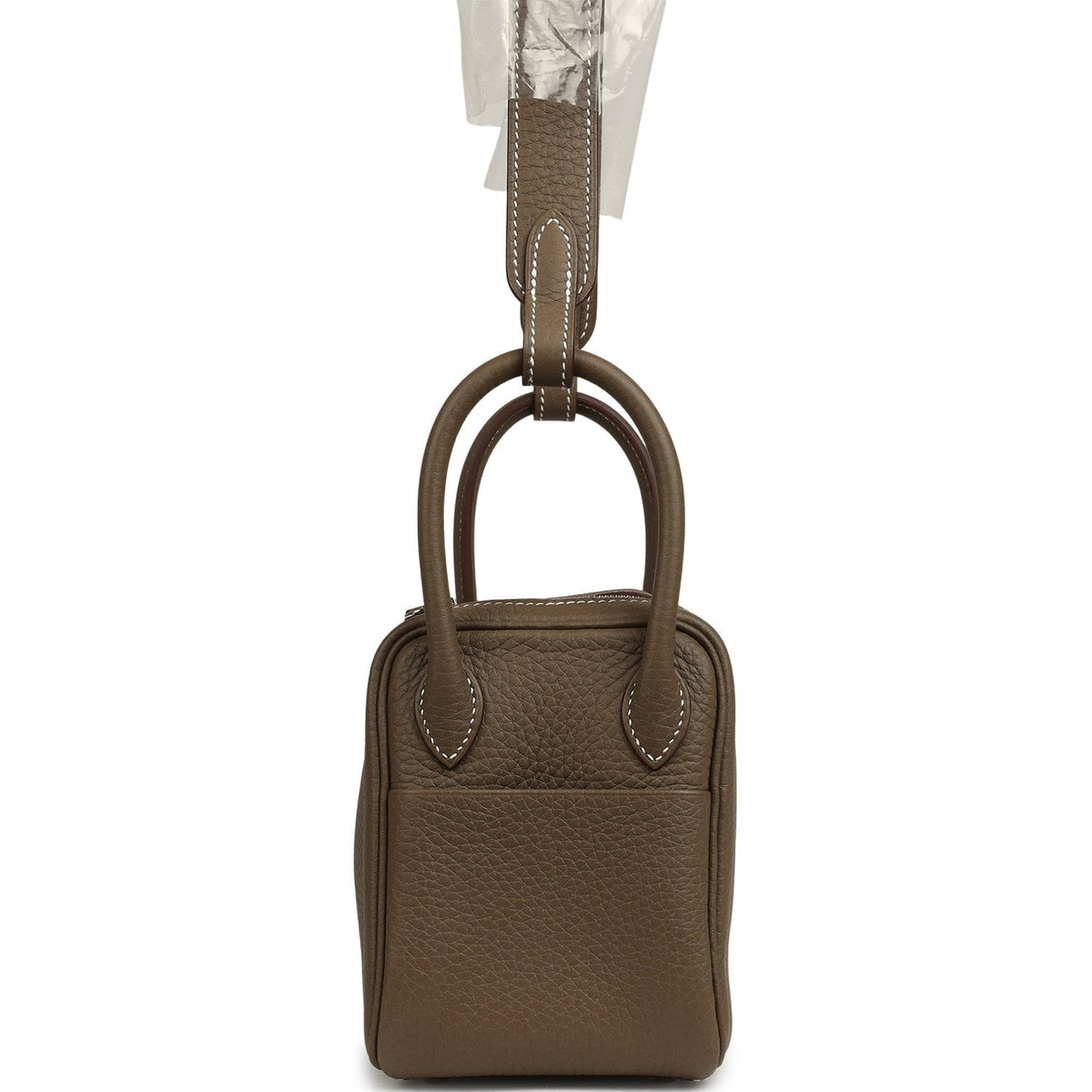 Hermes Mini Lindy II Etoupe Clemence Palladium Hardware
