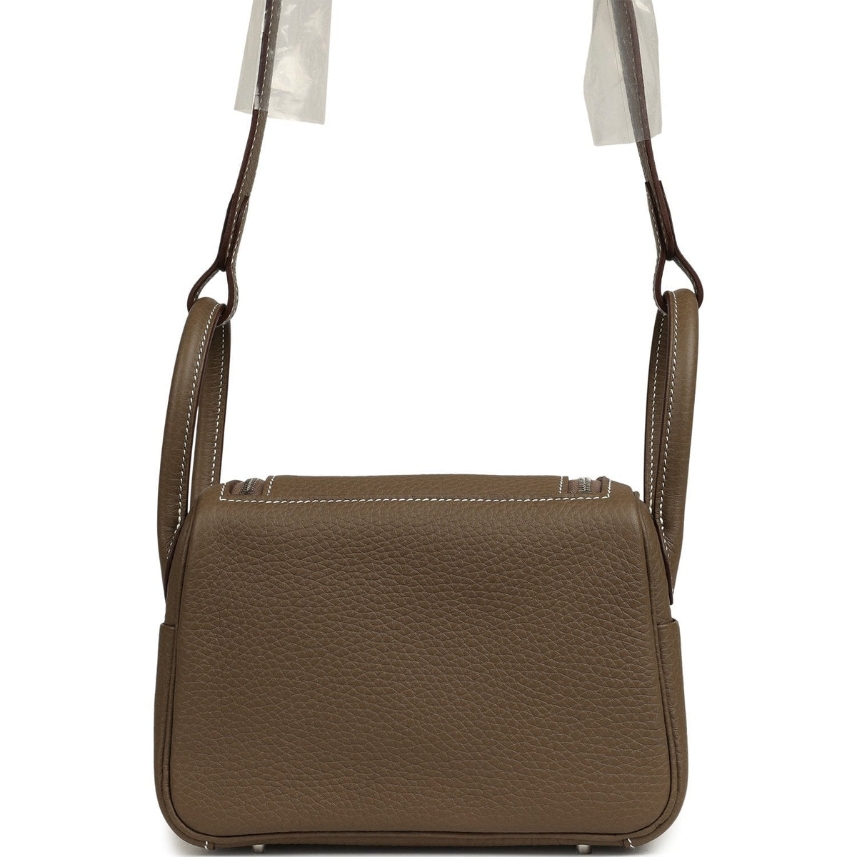 Hermes Mini Lindy II Etoupe Clemence Palladium Hardware