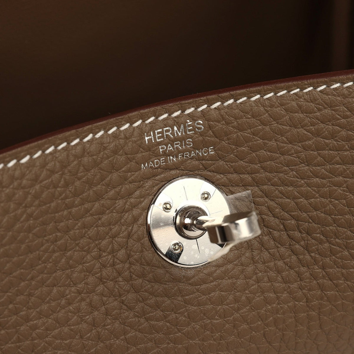 Hermes Mini Lindy II Etoupe Clemence Palladium Hardware