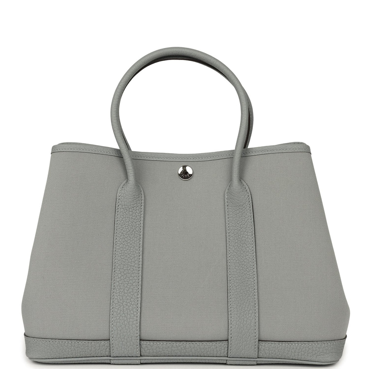 Hermes Garden Party 30 Gris Pantin Officier Canvas, Negonda Palladium Hardware