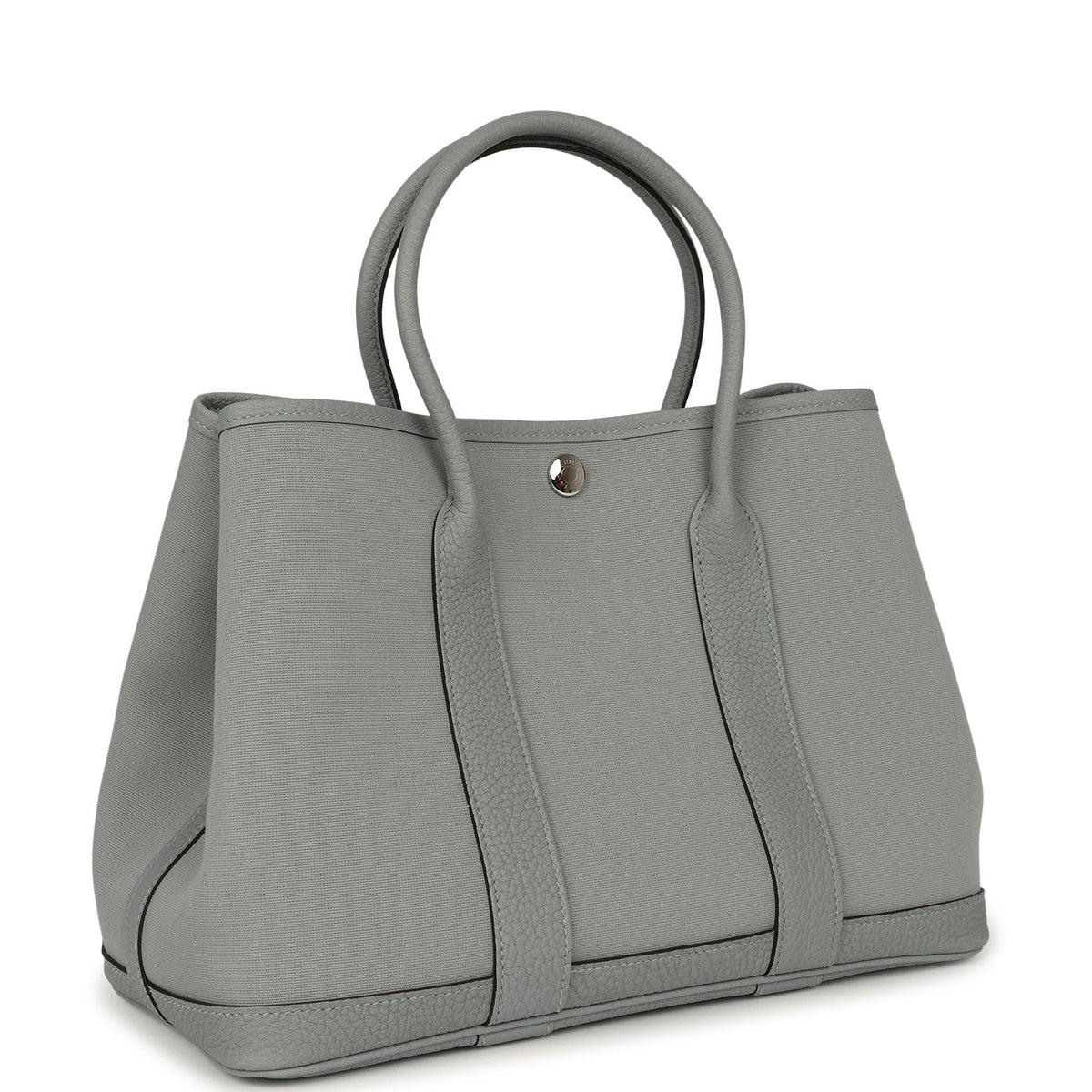 Hermes Garden Party 30 Gris Pantin Officier Canvas, Negonda Palladium Hardware