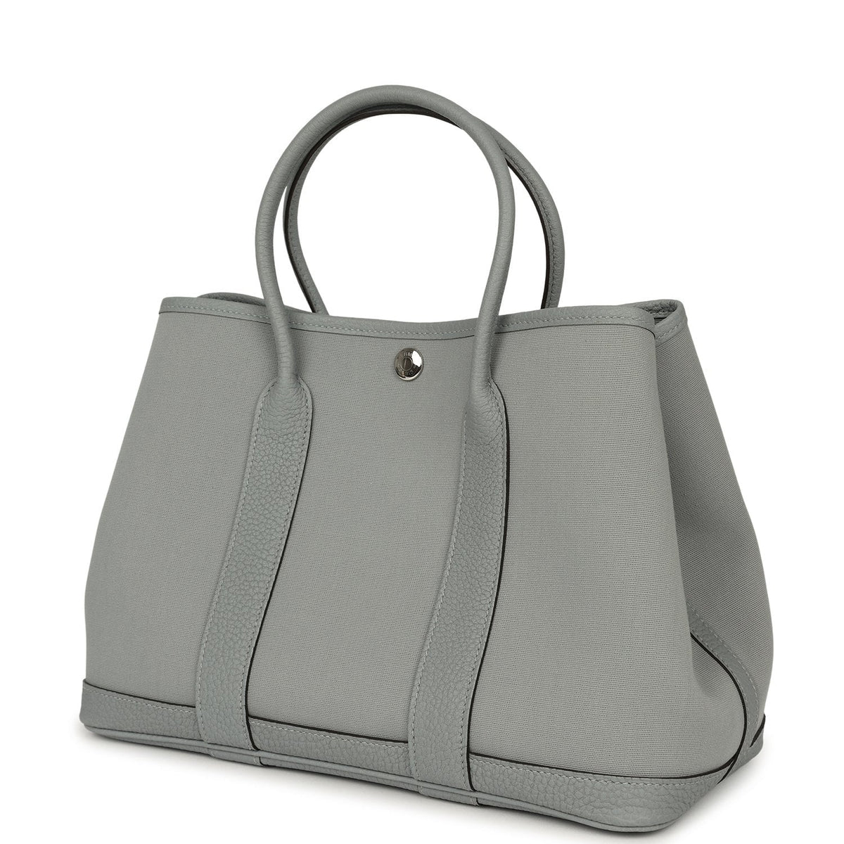 Hermes Garden Party 30 Gris Pantin Officier Canvas, Negonda Palladium Hardware