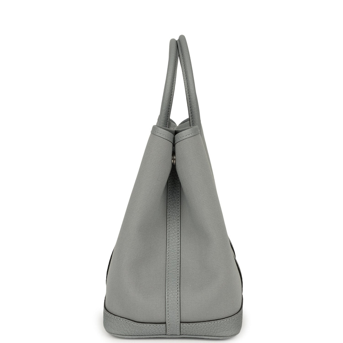 Hermes Garden Party 30 Gris Pantin Officier Canvas, Negonda Palladium Hardware