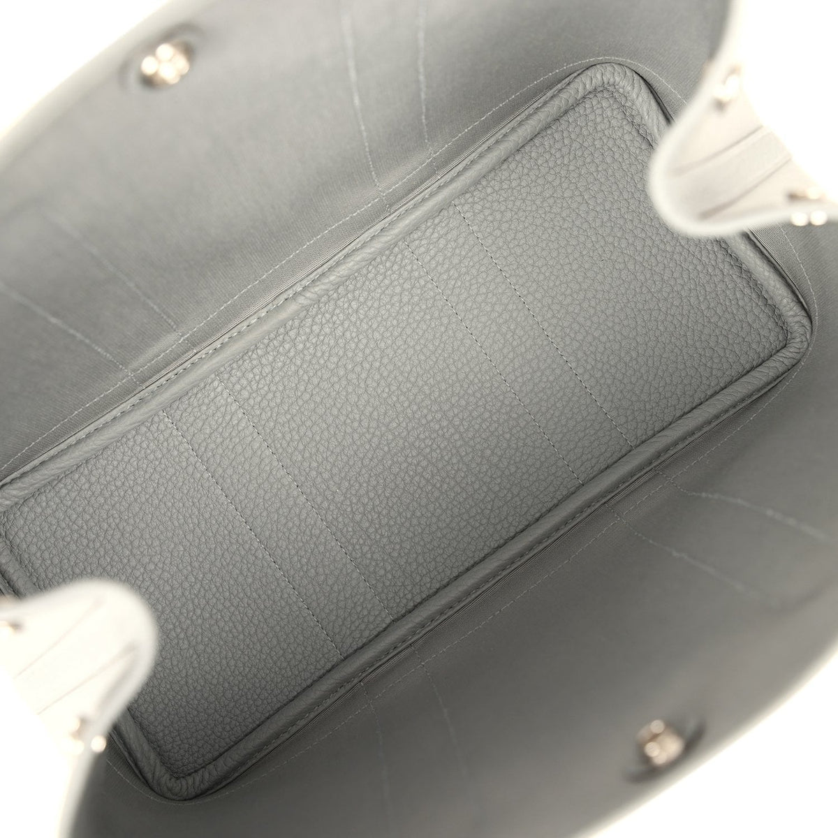 Hermes Garden Party 30 Gris Pantin Officier Canvas, Negonda Palladium Hardware
