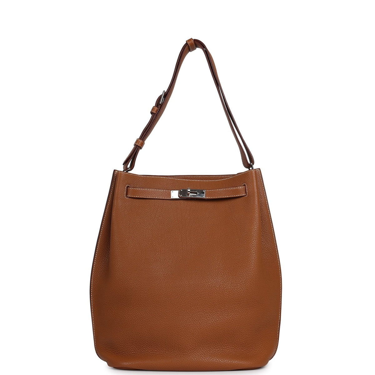 Pre-owned Hermes So Kelly 26 Gold Togo Palladium Hardware