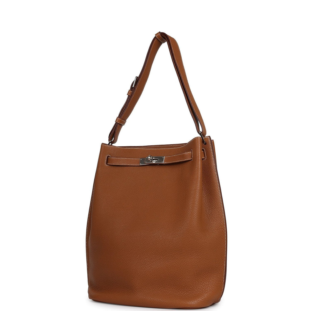 Pre-owned Hermes So Kelly 26 Gold Togo Palladium Hardware
