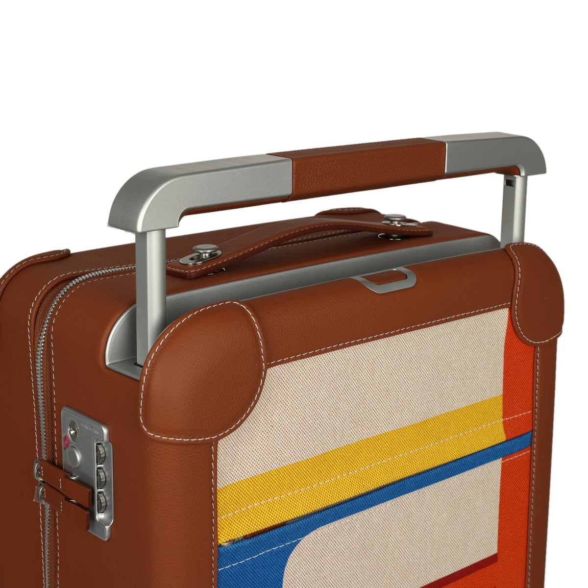 Hermes R.M.S. Cabine 55 Rolling Suitcase "Pacific H" Plume H Multicolor Canvas, Fauve Régate Palladium Hardware