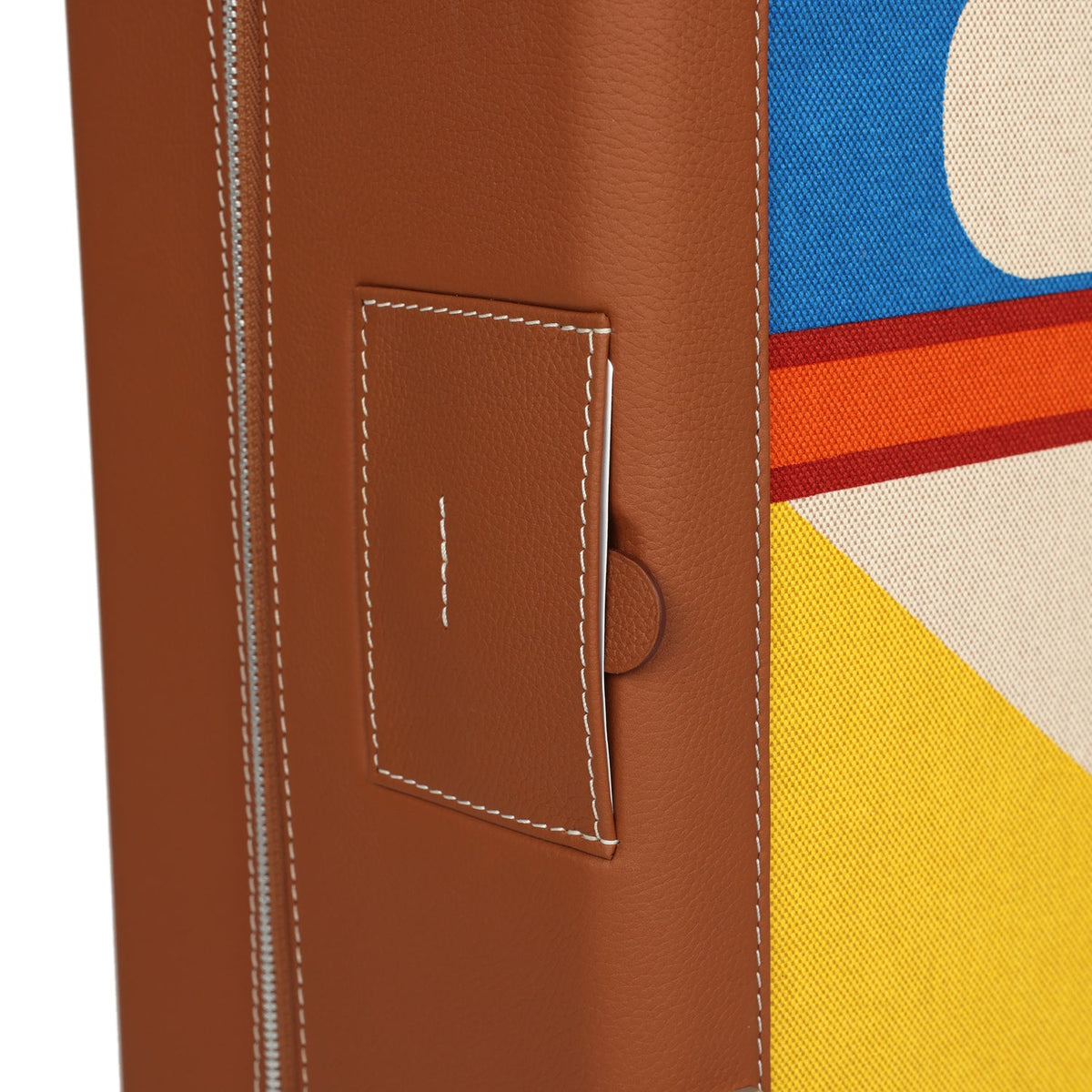 Hermes R.M.S. Cabine 55 Rolling Suitcase "Pacific H" Plume H Multicolor Canvas, Fauve Régate Palladium Hardware