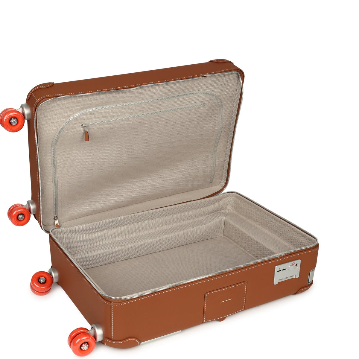 Hermes R.M.S. Cabine 55 Rolling Suitcase "Pacific H" Plume H Multicolor Canvas, Fauve Régate Palladium Hardware